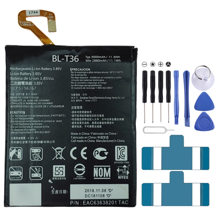 BL-T36 for LG K30 X410TK Lithium-ion Polymer Battery, For LG K30 BL-T36 for LG K30 X410TK Lithium-ion Polymer Battery, For LG K30